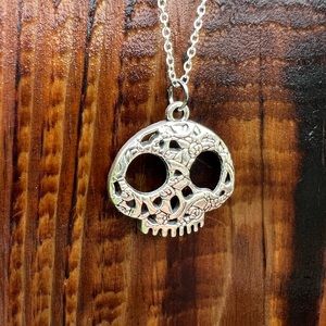 NEW Handmade Day of the Dead Sugar Skull necklace with chain